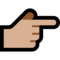 Backhand Index Pointing Right - Medium Light emoji on Microsoft